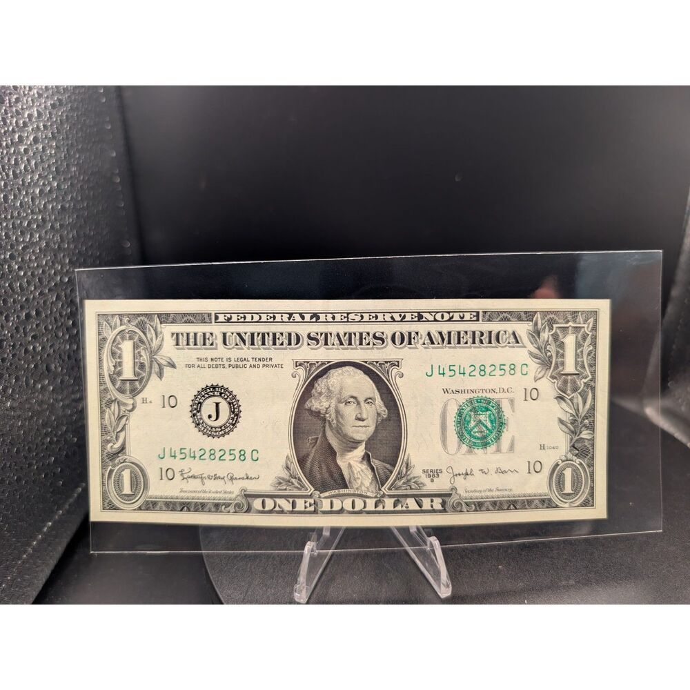 1963B $1 Barr Note • Joseph W. Barr Signature • AU Crisp • J45428258C